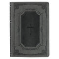 Gray with Black Inlay Faux Leather Super Giant Print King James Version Bible with Thumb Index