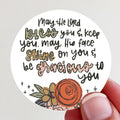 May the Lord Bless You Floral Vinyl Sticker