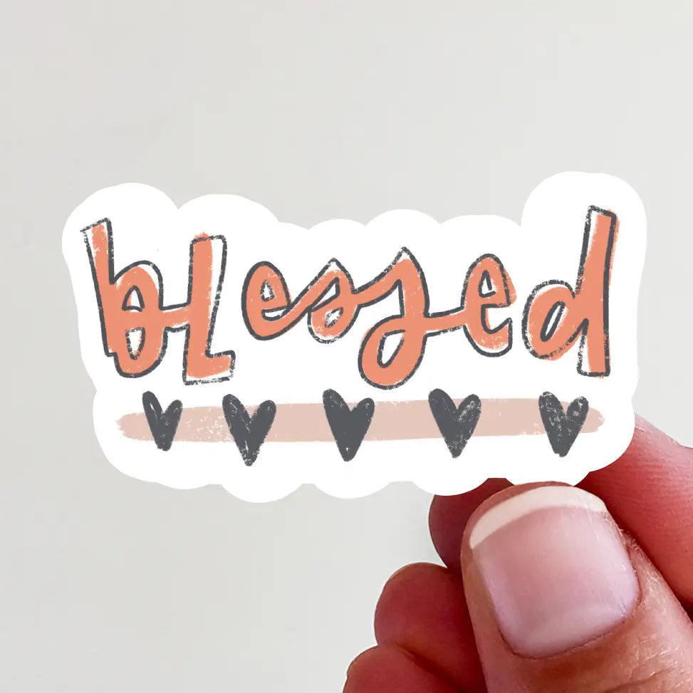 Blessed with Hearts Vinyl Sticker