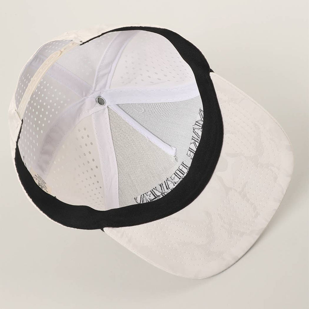 Make Heaven Crowded Embroidered White Camo Trucker Hat