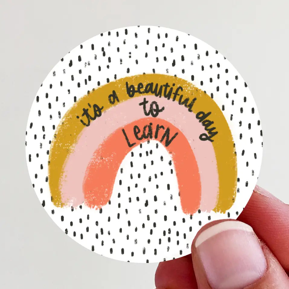 Rainbow Learn Teacher Vinyl Sticker