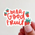 Bear Good Fruit Strawberries Vinyl Sticker