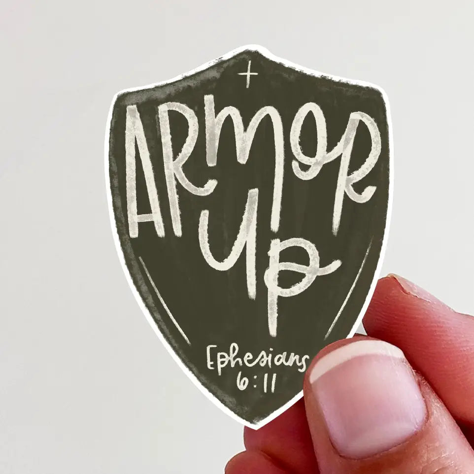 Armor Up Black Vinyl Sticker