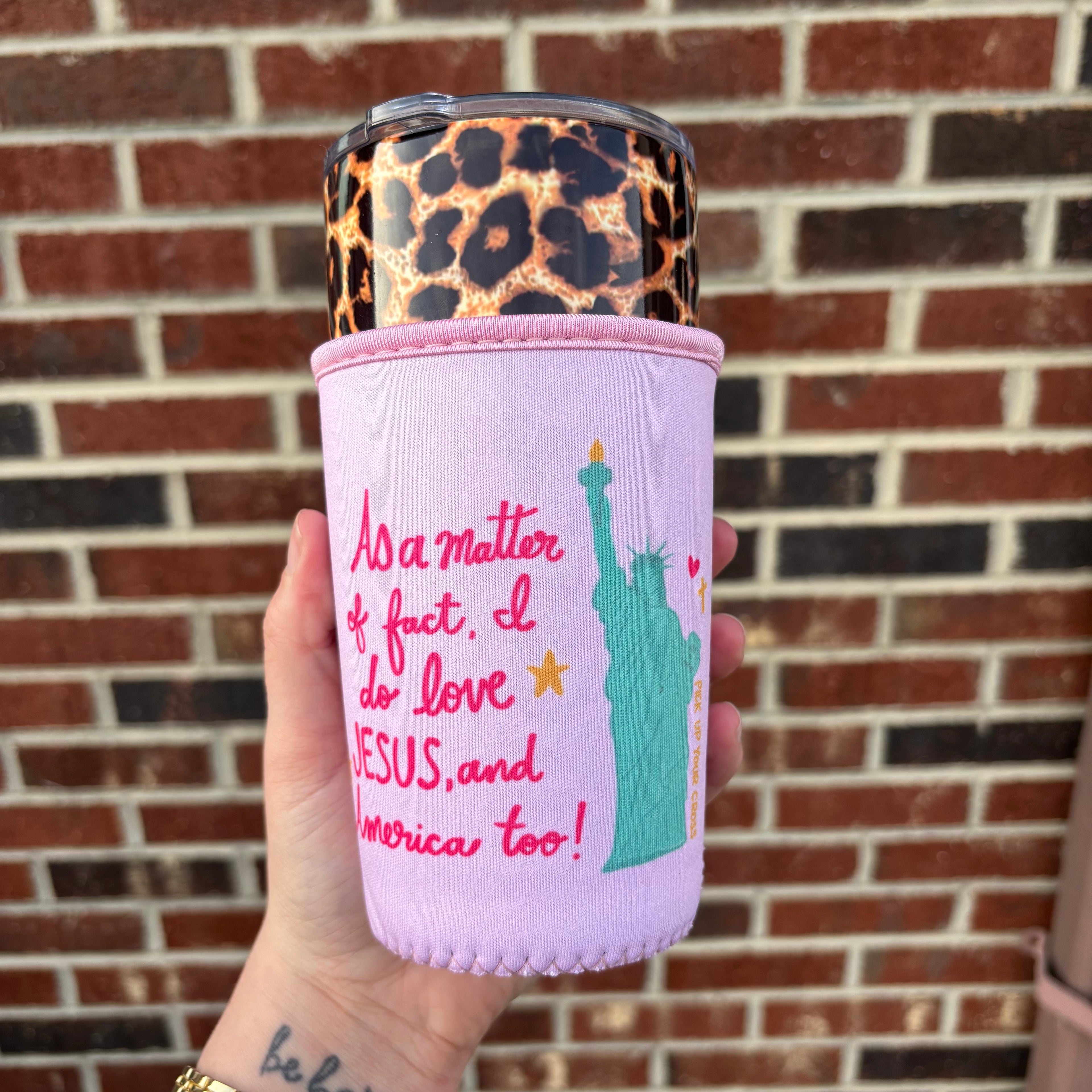 Loves Jesus and America Coffee Sleeve