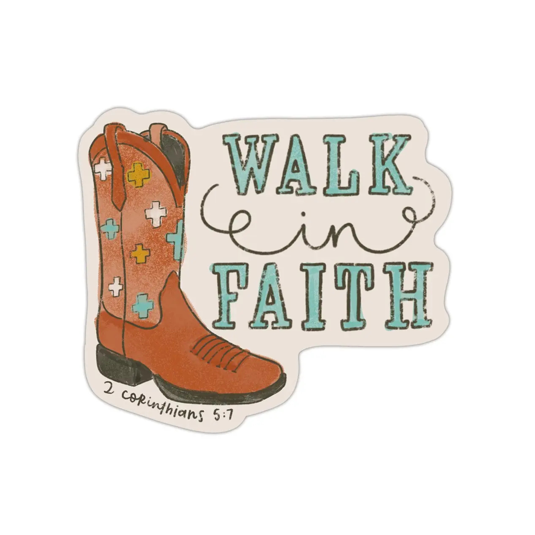 Walk In Faith Cowboy Boot Vinyl Sticker