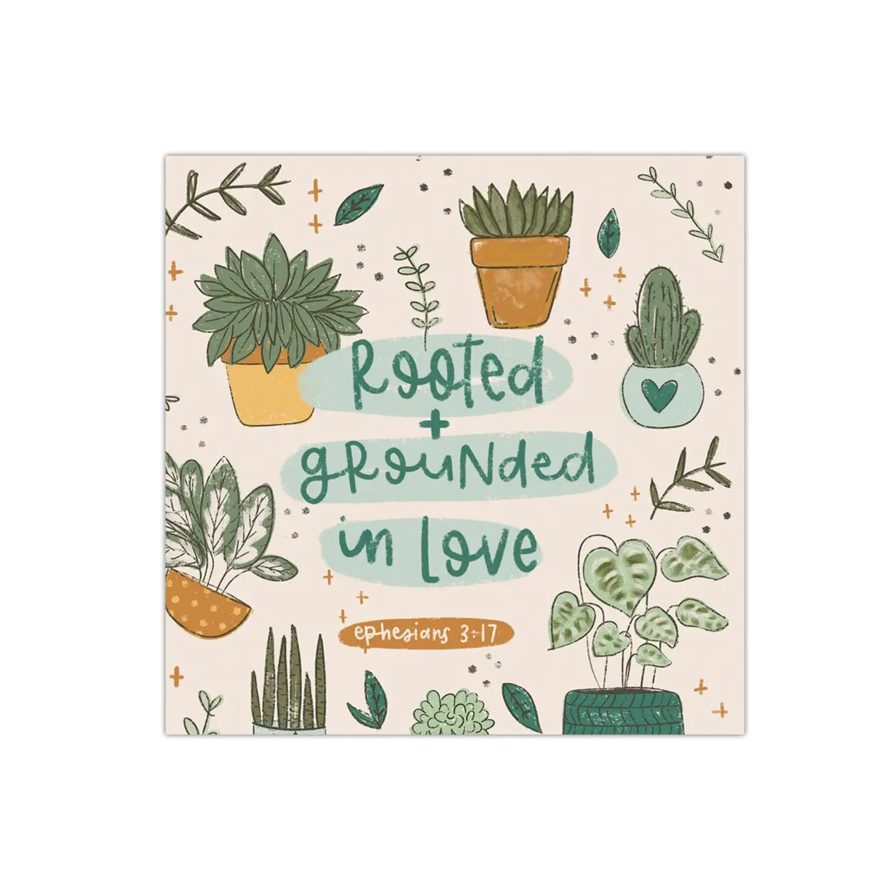 Rooted and Grounded in Love Ephesians 3:17 Plant Lady Vinyl Sticker