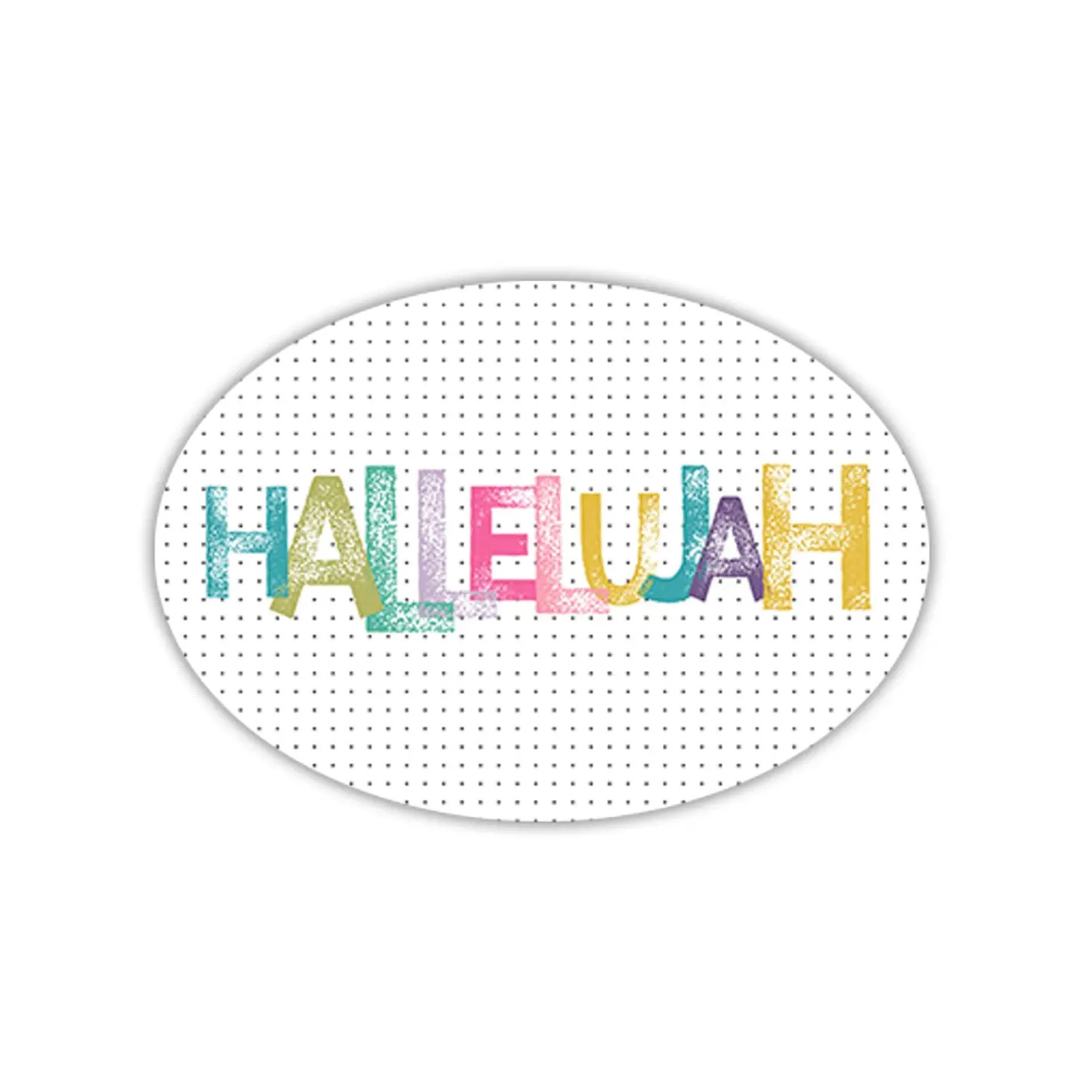 Colorful Hallelujah Oval Vinyl Sticker