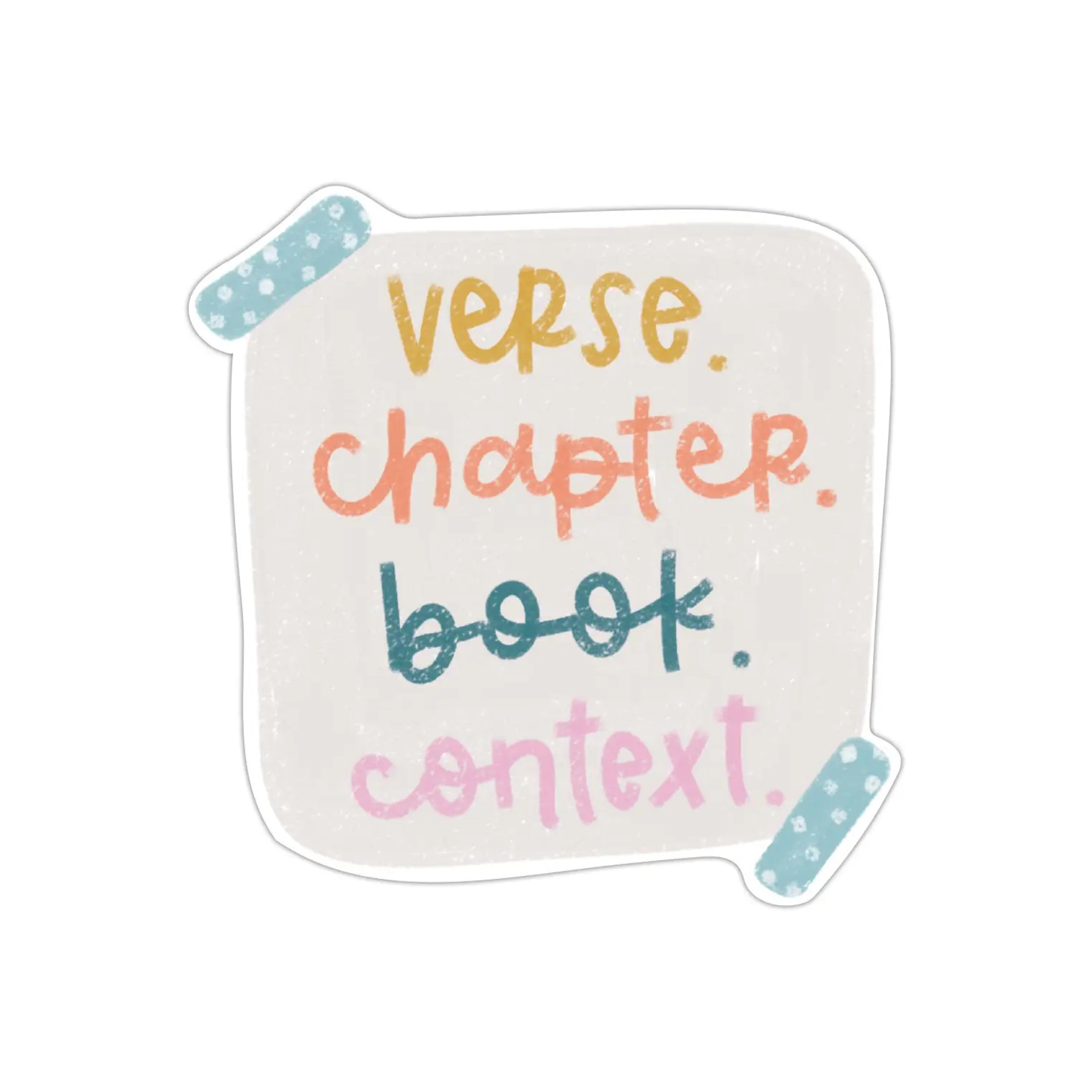 Verse. Chapter. Book. Context. Vinyl Sticker