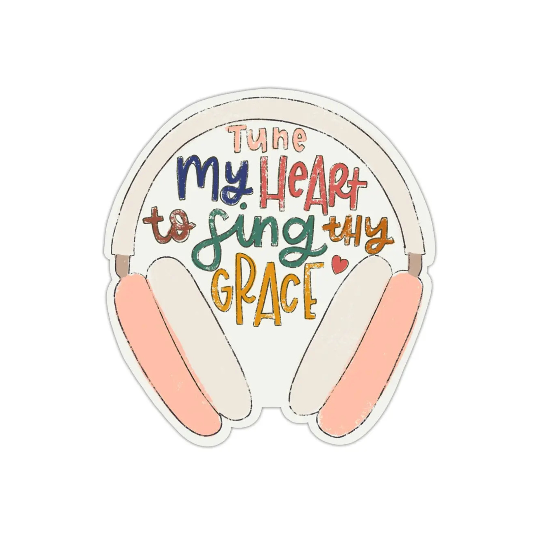 Tune My Heart Headphones Vinyl Sticker