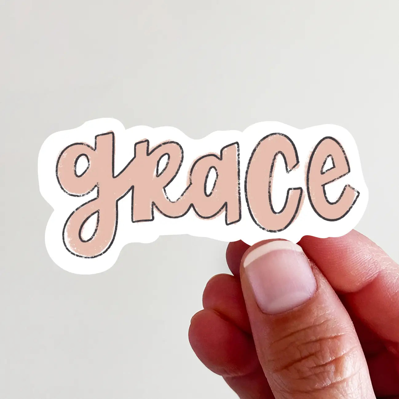 Grace in Light Pink Vinyl Sticker