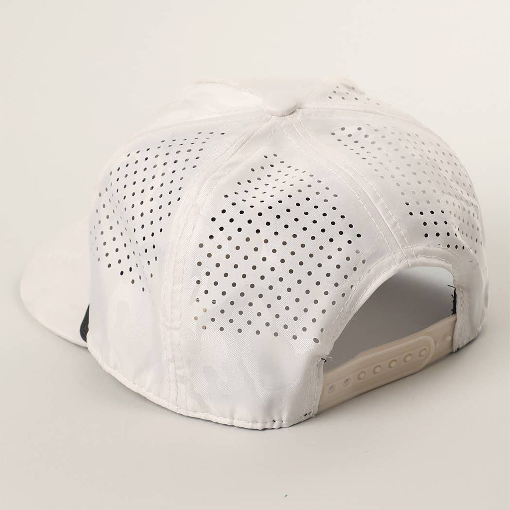 Make Heaven Crowded Embroidered White Camo Trucker Hat