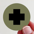 Olive Cross Vinyl Sticker