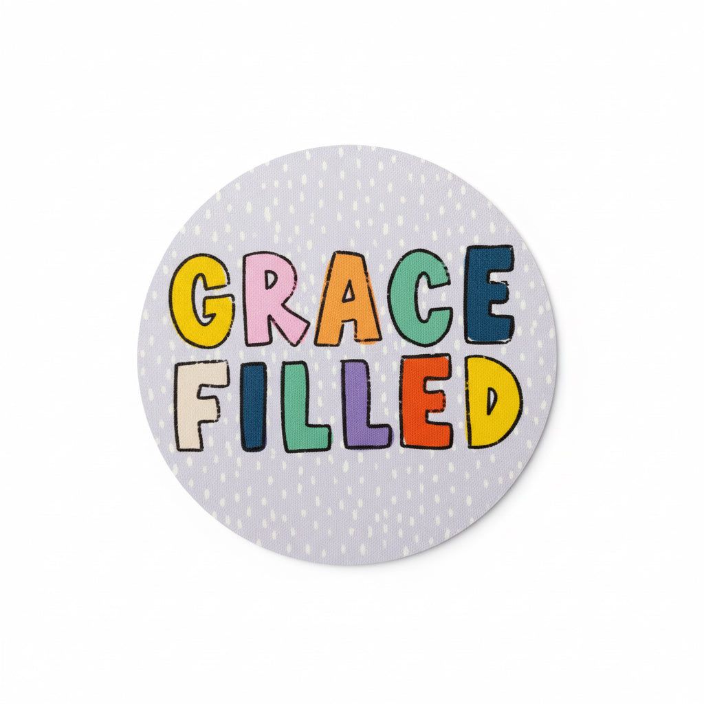 Grace Filled Purple Circle Vinyl Sticker